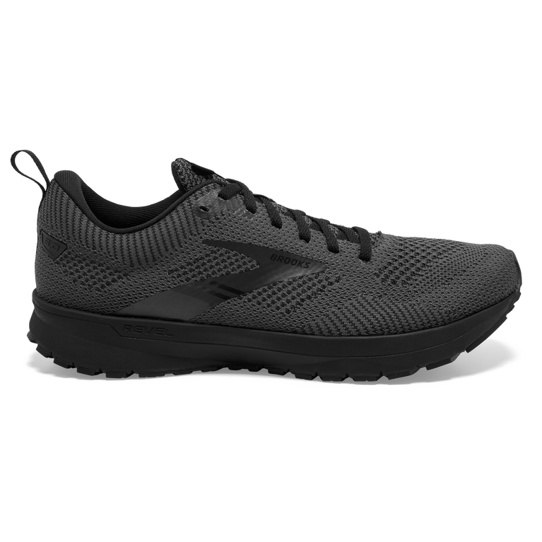 Men's Brooks Revel 5, Black/Ebony/Black, 12.5 D Medium