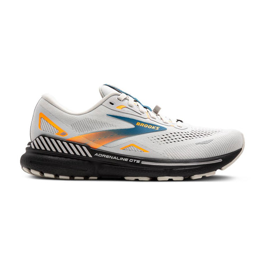 Men's Brooks Adrenaline GTS 23 GTX, Oyster Mushroom/Orange/Blue, 10 D Medium