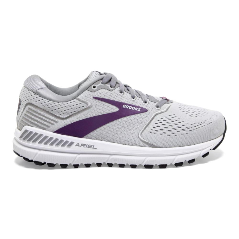 Women's Brooks Ariel '20, Oyster/Alloy/Grape, 8.5 B Medium