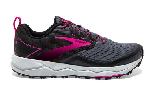 Women's Brooks Divide 2, Black/Ebony/Pink, 9.5 B Medium