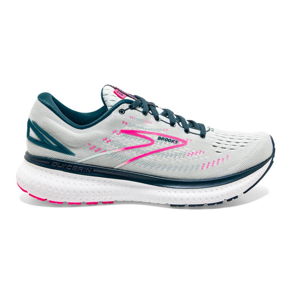 Women's Brooks Glycerin 19, Ice Flow/Navy/Pink, 7 B Medium