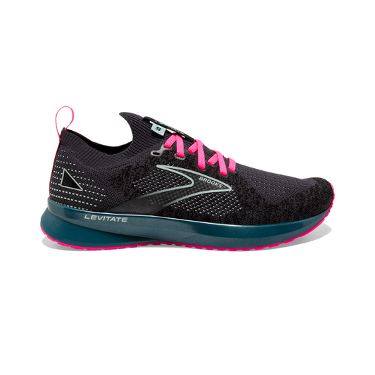 Women's Brooks Levitate Stealthfit 5, Black/Blue/Pink, 8.5 B Medium