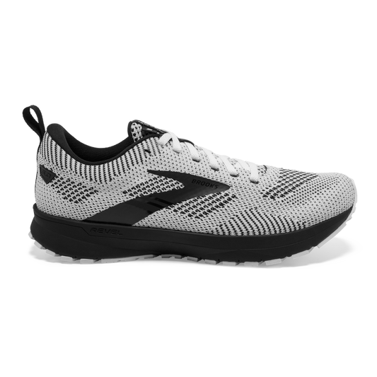 Women's Brooks Revel 5, White/Black, 6 B Medium