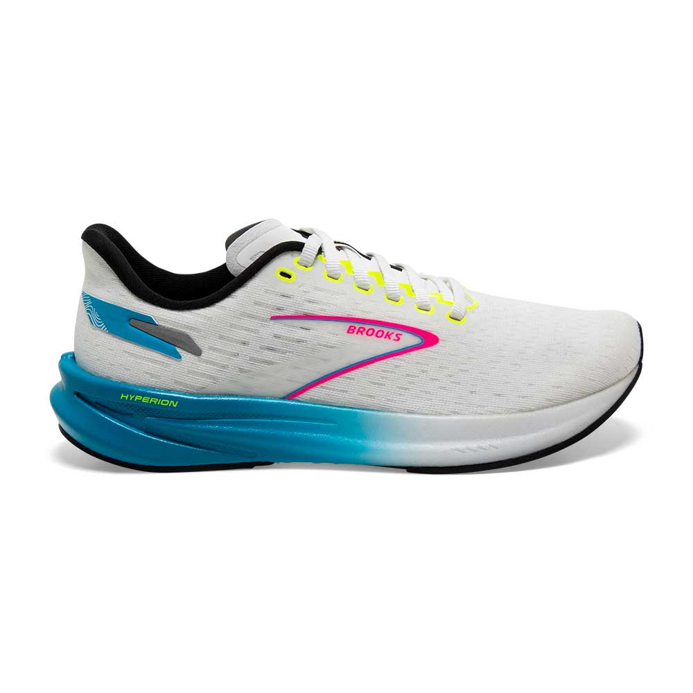 Women's Brooks Hyperion, White/Blue/Pink, 8 B Medium