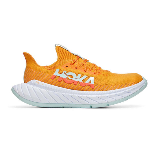 Women's Hoka One One Carbon X 3, Radiant Yellow/Camellia, 6 B Medium