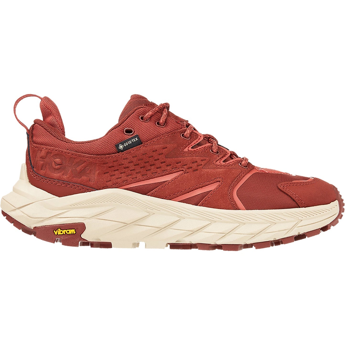 Women's Hoka One One Anacapa Low GTX, Cherry Mahogany/Hot Sauce, 7.5 B Medium