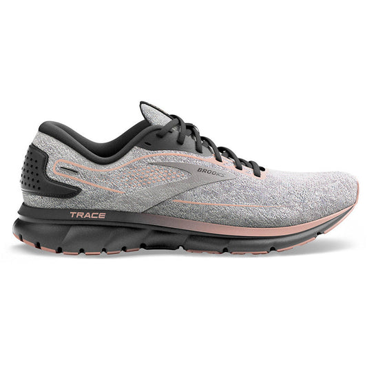Women's Brooks Trace 2, Grey/Blackened Pearl/Peach, 11 B Medium