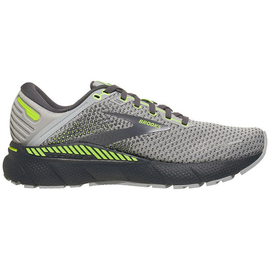 Men's Brooks Adrenaline GTS 22, Grey/Pearl/Nightlife, 9.5 D Medium