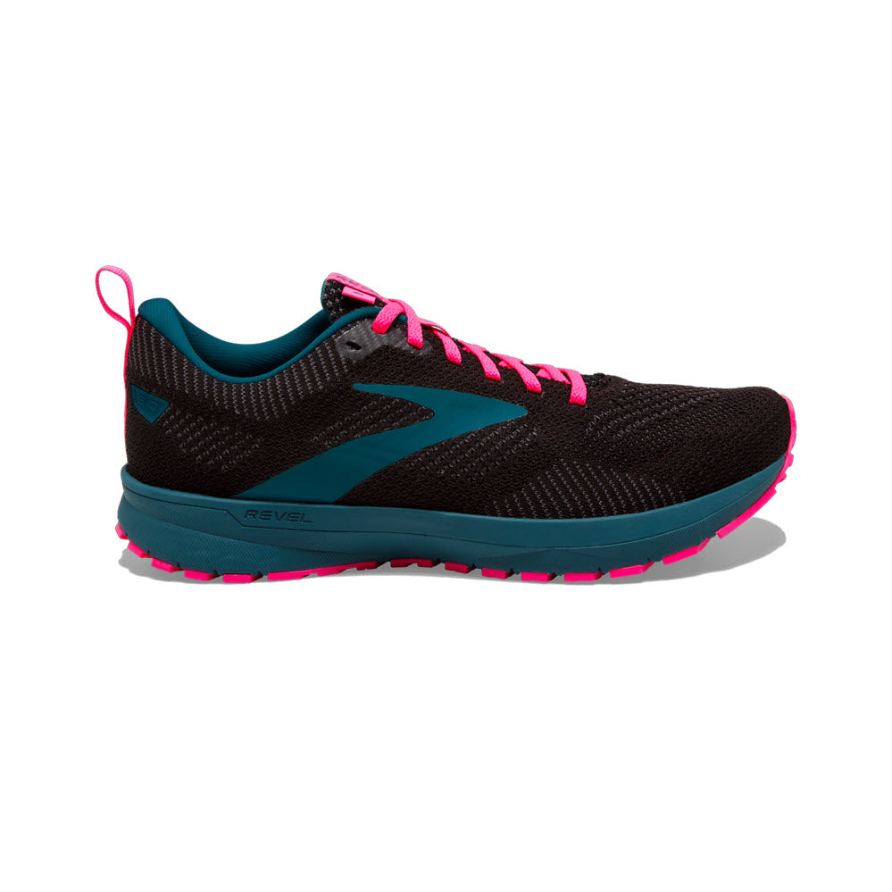 Women's Brooks Revel 5, Black/Blue/Pink, 11 B Medium