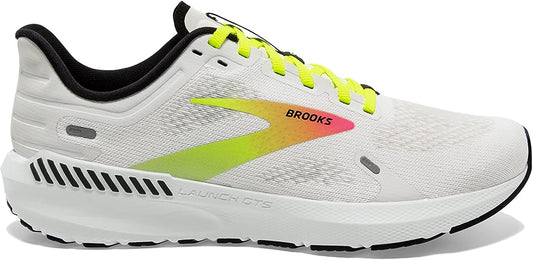 Men's Brooks Launch GTS 9, White/Pink/Nightlife, 9 D Medium