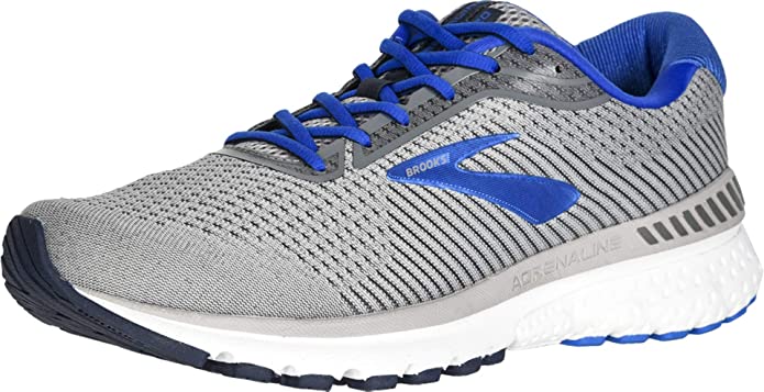 Men's Brooks Adrenaline GTS 20, Grey/Blue/Navy, 9.5 2E Wide