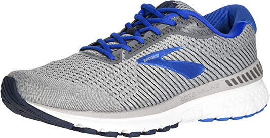Men's Brooks Adrenaline GTS 20, Grey/Blue/Navy, 9.5 2E Wide