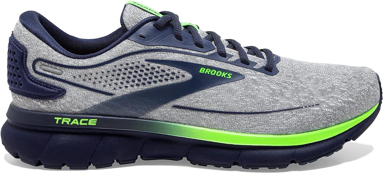 Men's Brooks Trace 2, Grey/Blue/Green Gecko, 9 D Medium