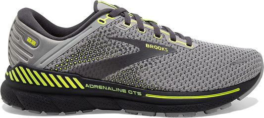 Men's Brooks Adrenaline GTS 22, Grey/Pearl/Nightlife, 14 D Medium