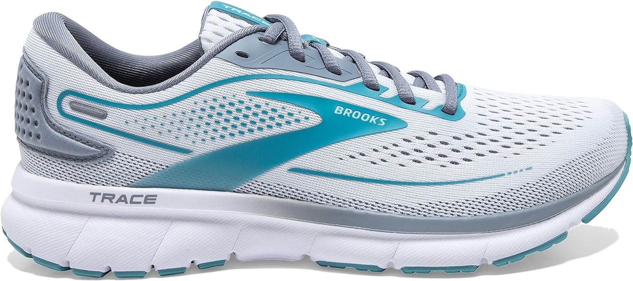 Women's Brooks Trace 2, White/Grey/Porcelain, 8.5 B Medium