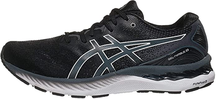 Men's Asics Gel-Nimbus 23, Black/White, 12.5 2E Wide