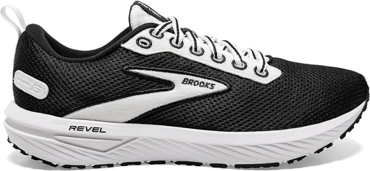 Women's Brooks Revel 6, Black/White, 7.5 B Medium
