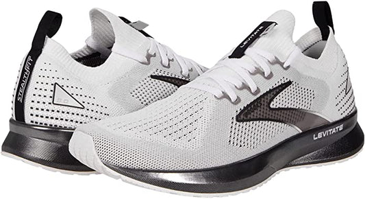 Women's Brooks Levitate Stealthfit 5, White/Grey/Black, 7 B Medium