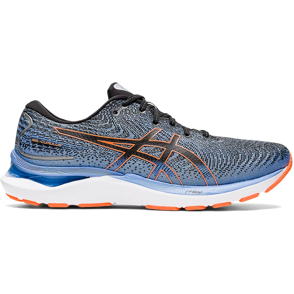 Men's Asics Gel-Cumulus 24, Black/Shocking Orange, 10 2E Wide