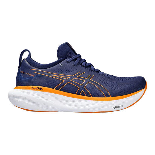 Men's Asics Gel-Nimbus 25, Deep Ocean/Bright Orange, 8.5 D Medium
