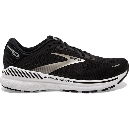Men's Brooks Adrenaline GTS 22, Black/Silver/Anthracite, 9.5 D Medium