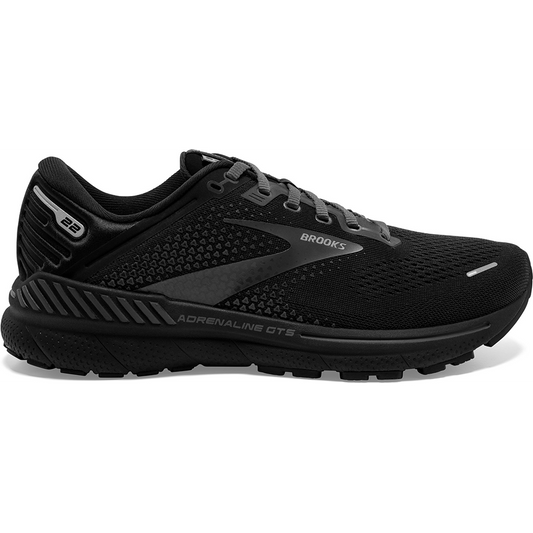 Men's Brooks Adrenaline GTS 22, Black/Black/Ebony, 8.5 2E Wide