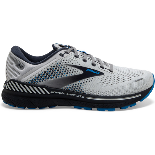 Men's Brooks Adrenaline GTS 22, Oyster/India Ink/Blue, 13 D Medium