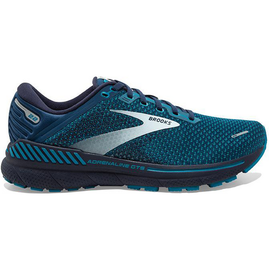 Men's Brooks Adrenaline GTS 22, Titan/Teal/Grey, 9.5 D Medium