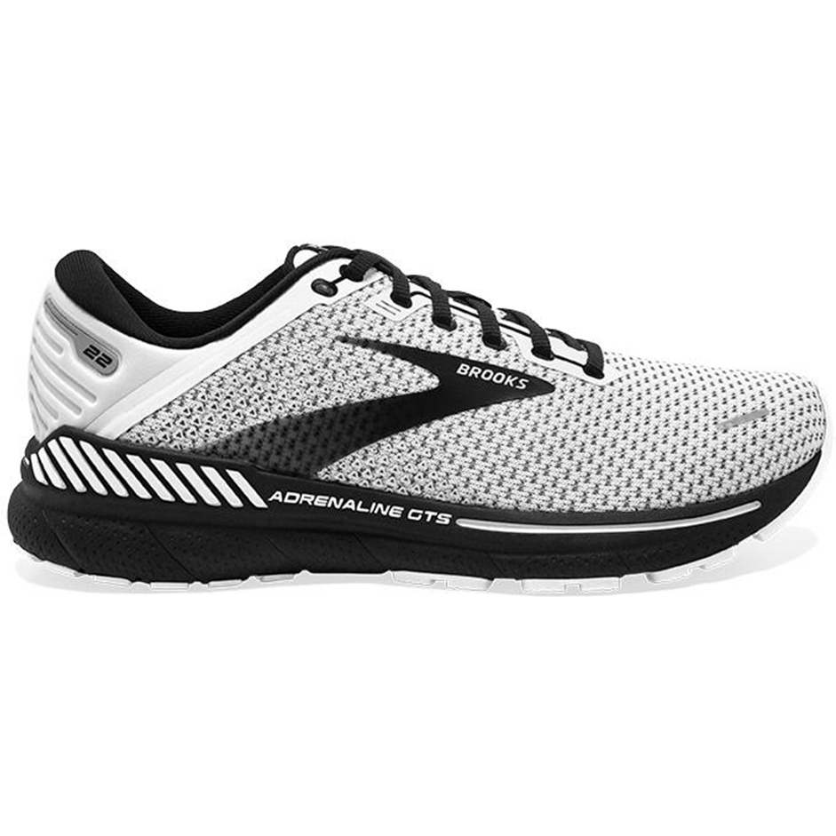 Men's Brooks Adrenaline GTS 22, White/Grey/Black, 8 2E Wide