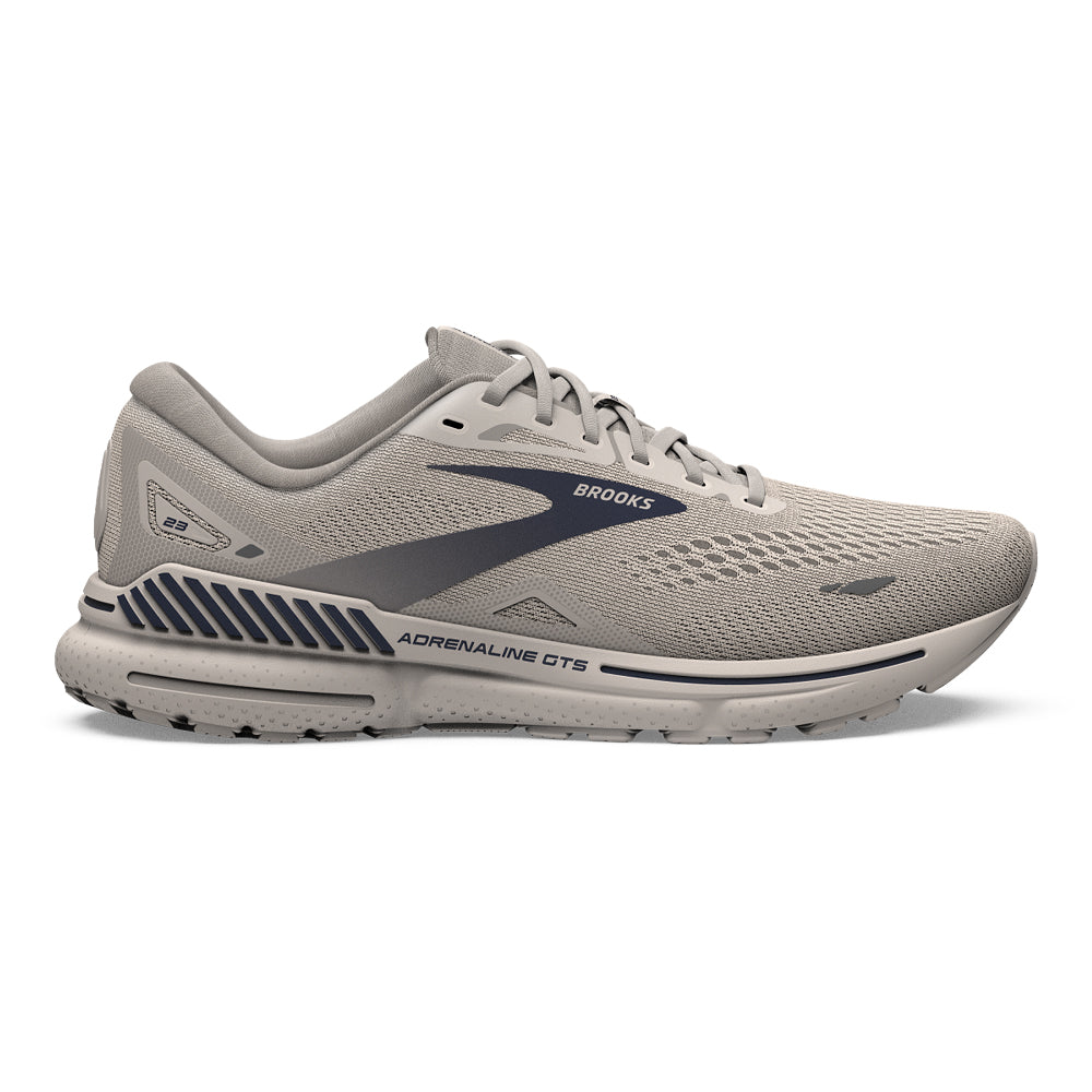 Men's Brooks Adrenaline GTS 23, Crystal Grey/Surf the Web/Grey, 9.5 D Medium