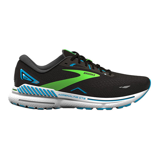 Men's Brooks Adrenaline GTS 23, Black/Hawaiian Ocean/Green, 11.5 B Narrow