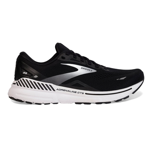 Men's Brooks Adrenaline GTS 23, Black/White/Silver, 10.5 D Medium