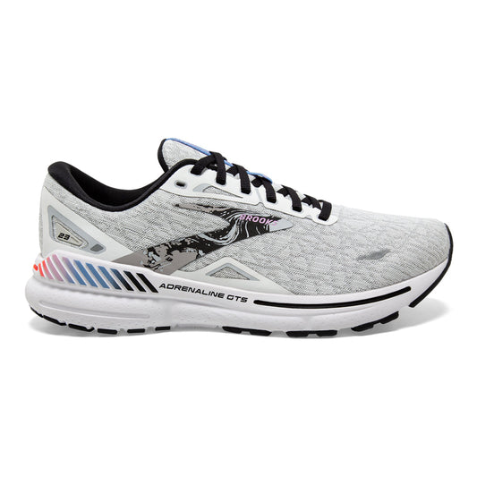 Men's Brooks Adrenaline GTS 23, White/Black/Orchid Bouquet, 11.5 D Medium