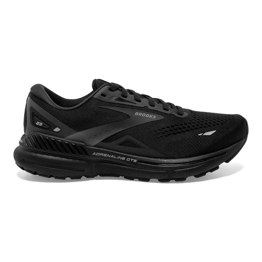 Men's Brooks Adrenaline GTS 23, Black/Black/Ebony, 9.5 2E Wide
