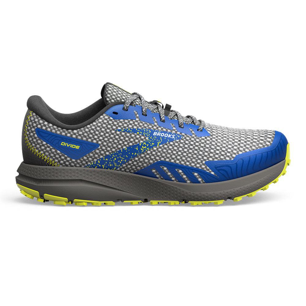 Men's Brooks Divide 4, Gunmetal/Surf the Web/Sulphur, 8.5 D Medium
