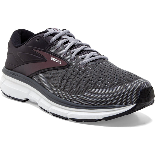 Men's Brooks Dyad 11, Blackened Pearl/Alloy/Red, 8 2E Wide