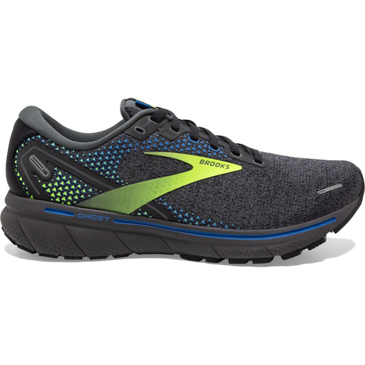 Men's Brooks Ghost 14, Black/Blue/Nightlife, 10.5 D Medium
