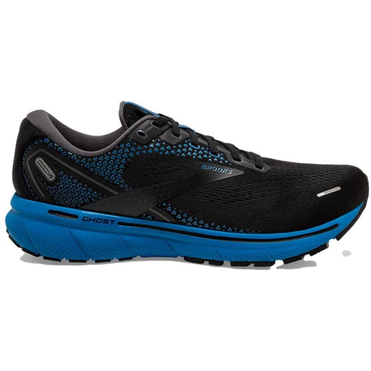 Men's Brooks Ghost 14, Black/Blackened Pearl/Blue, 11.5 D Medium