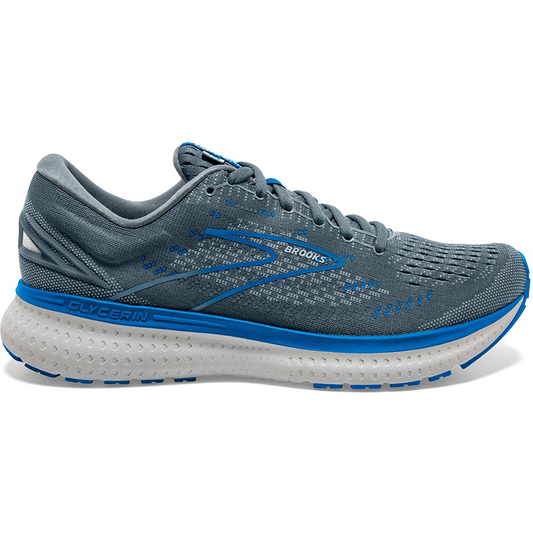 Men's Brooks Glycerin 19, Quarry/Grey/Dark Blue, 12.5 D Medium