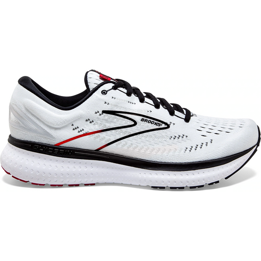 Men's Brooks Glycerin 19, White/Black/Red, 11.5 D Medium