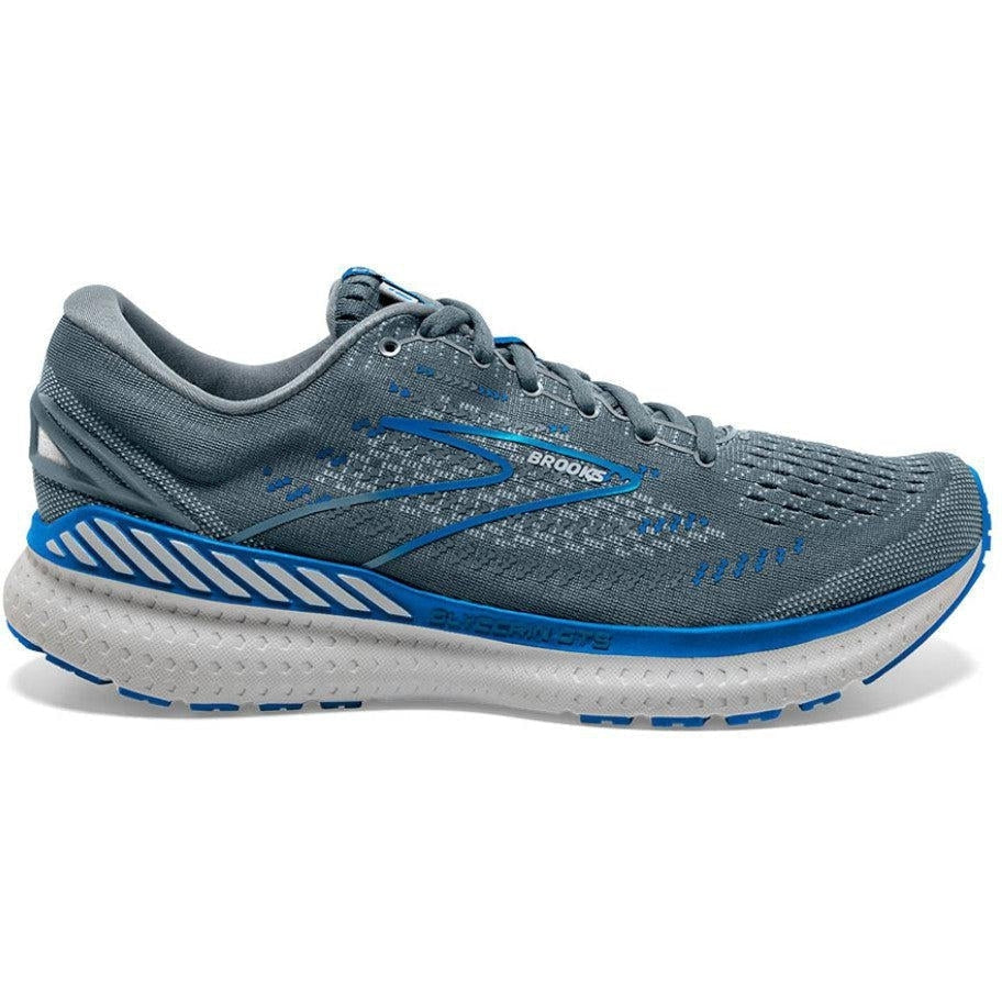 Men's Brooks Glycerin GTS 19, Quarry/Grey/Dark Blue, 9.5 2E Wide