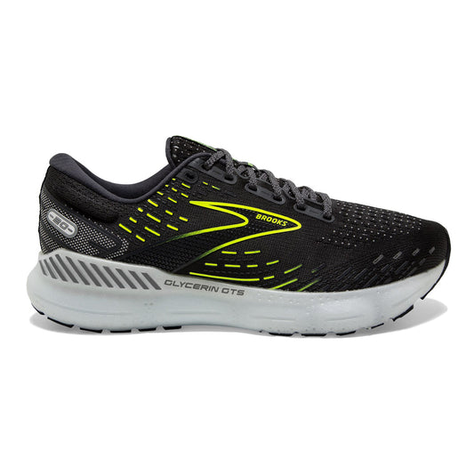 Men's Brooks Glycerin GTS 20, Ebony/White/Nightlife, 10.5 D Medium