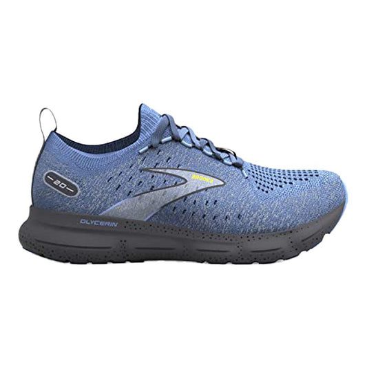 Men's Brooks Glycerin StealthFit 20, Light Blue/Nine Iron/Sulphur, 14 D Medium