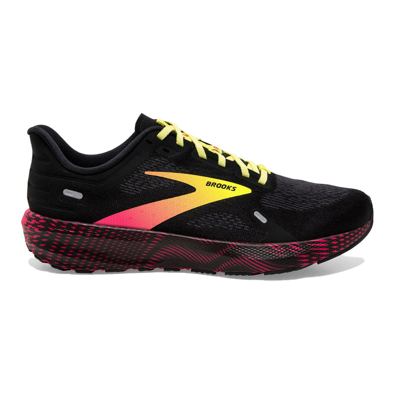 Men's Brooks Launch 9, Black/Pink/Yellow, 12.5 D Medium