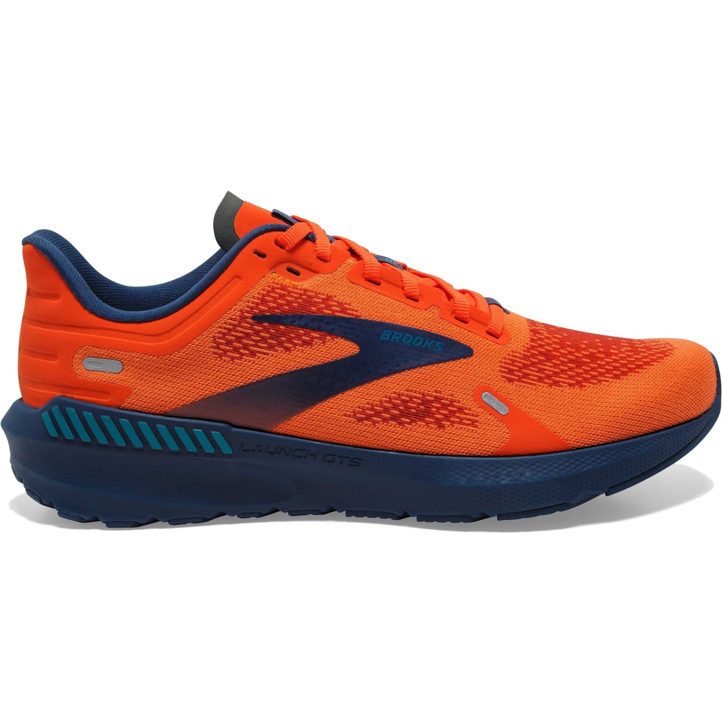 Men's Brooks Launch GTS 9, Flame/Titan/Crystal Teal, 8.5 D Medium