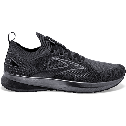 Men's Brooks Levitate Stealthfit 5, Black/Ebony/Grey, 11 D Medium