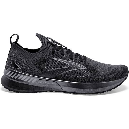 Men's Brooks Levitate Stealthfit GTS 5, Black/Ebony/Grey, 10.5 D Medium