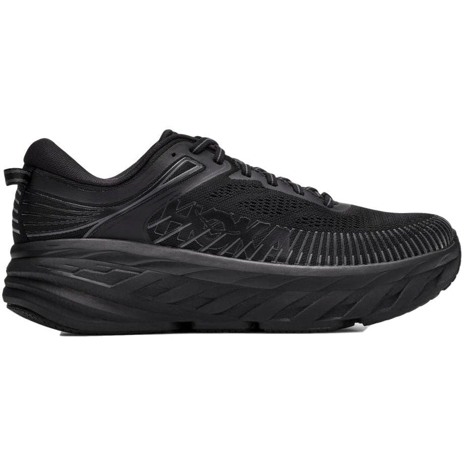 Men's Hoka One One Bondi 7, Black/Black, 12.5 D Medium