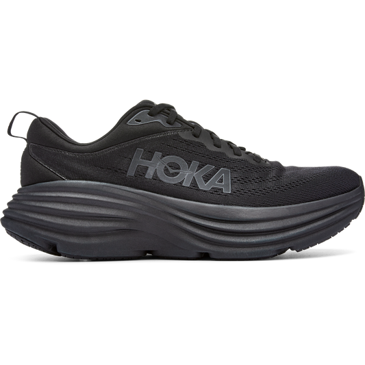 Men's Hoka One One Bondi 8, Black/Black, 9 4E Extra Wide