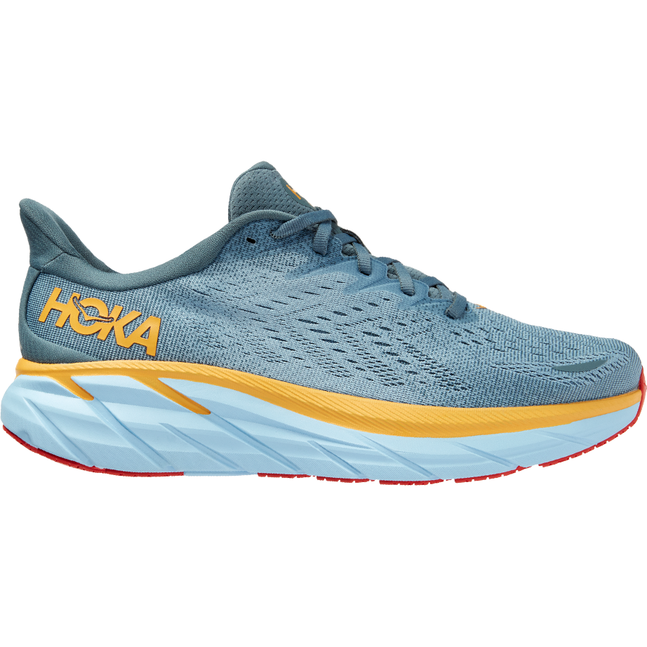 Men's Hoka One One Clifton 8, Goblin Blue/Mountain Spring, 10 D Medium